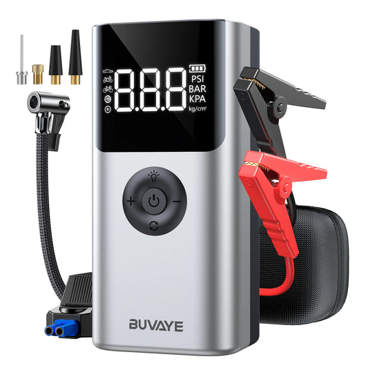BUVAYE 2500A - Arrancador de batería portátil para coche, 150 PSI, 12 V, para motores de gasolina de 8,0 L y diésel de 6,0 L