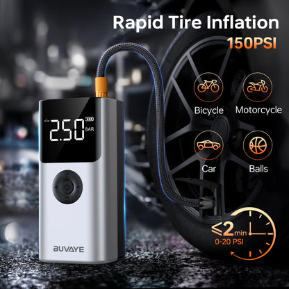 BUVAYE 2500A - Arrancador de batería portátil para coche, 150 PSI, 12 V, para motores de gasolina de 8,0 L y diésel de 6,0 L