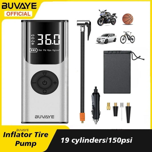 Mini inflador de neumáticos, bomba de inflado automático digital de 150 PSI, compresor de aire inalámbrico para motocicletas y bicicletas