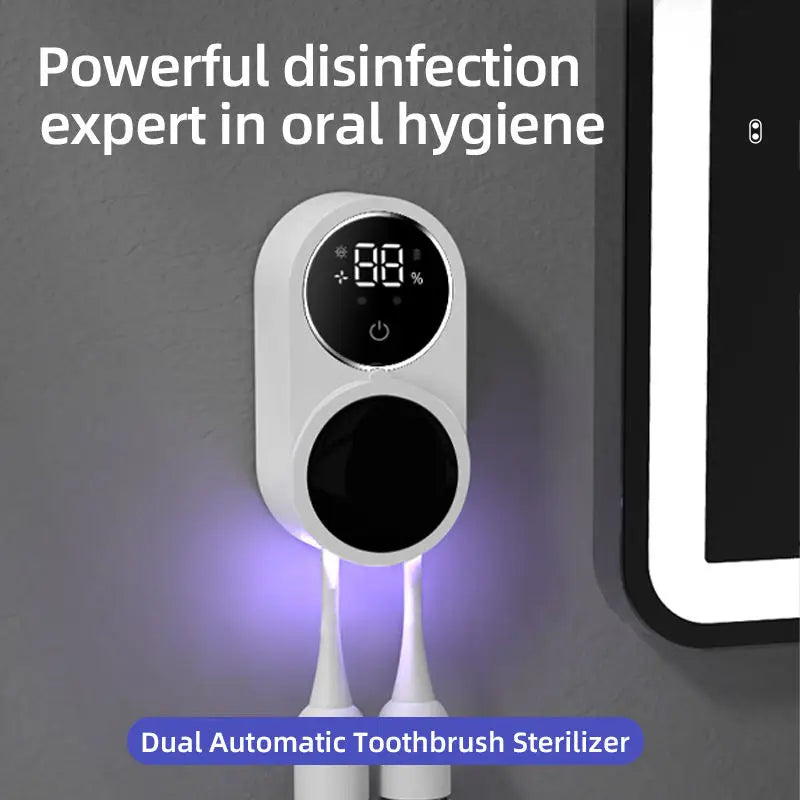 Mini soporte inteligente para desinfectante de cepillo de dientes UV, montado en la pared, Baño
