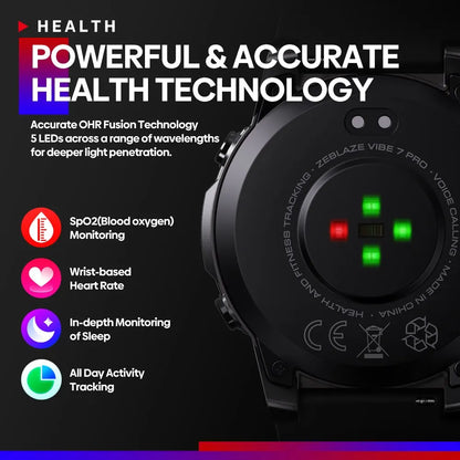 Reloj inteligente Zeblaze VIBE 7 PRO con llamadas de voz, pantalla AMOLED de 1,43 pulgadas, llamadas telefónicas de alta fidelidad, resistente, deportivo, para hombres