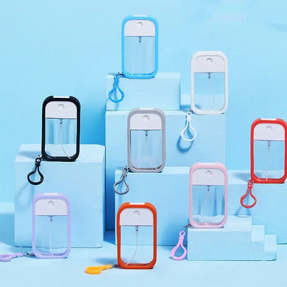 1 Juego de botella pulverizadora de tarjeta de 50ml, subembotellado de Perfume y Alcohol, subembotellado de agua de desinfección, subpaquete portátil de viaje