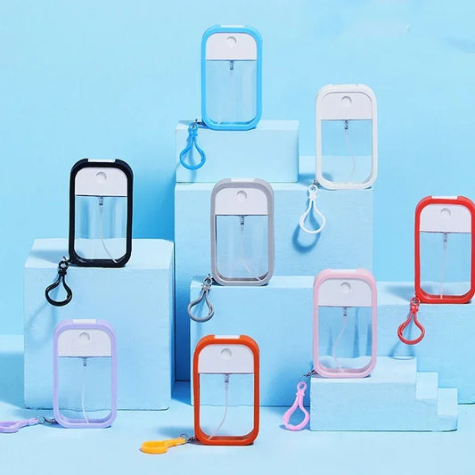 1 Juego de botella pulverizadora de tarjeta de 50ml, subembotellado de Perfume y Alcohol, subembotellado de agua de desinfección, subpaquete portátil de viaje