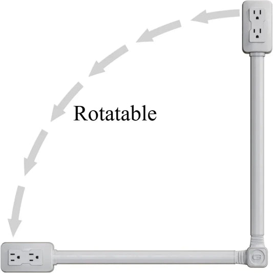 1 unidad para enchufes empotrados, enchufe giratorio ajustable, extensor de toma de corriente para sofá o cama, material ignífugo