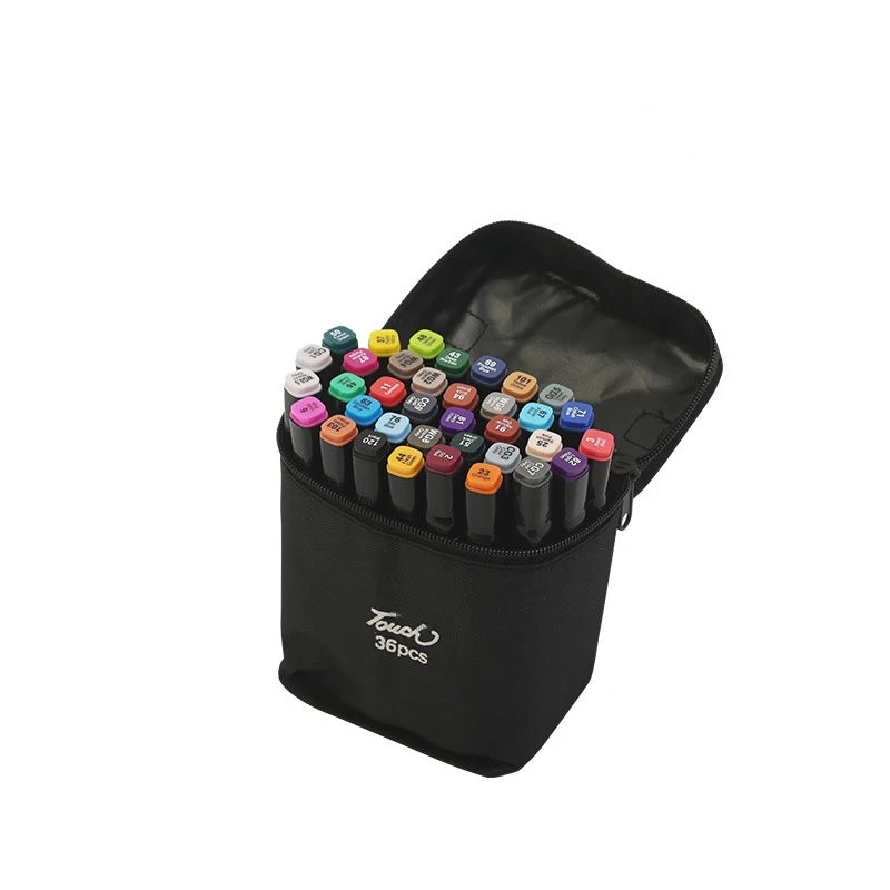 Set de 24-262 marcadores artísticos de doble punta con base oleosa para dibujo, bocetos, graffiti, manga y material escolar de arte.