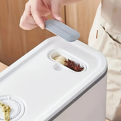 1 dispensador de granos de arroz sellado de gran capacidad: contenedor de almacenamiento de granos a prueba de humedad, adecuado para orden de cocina