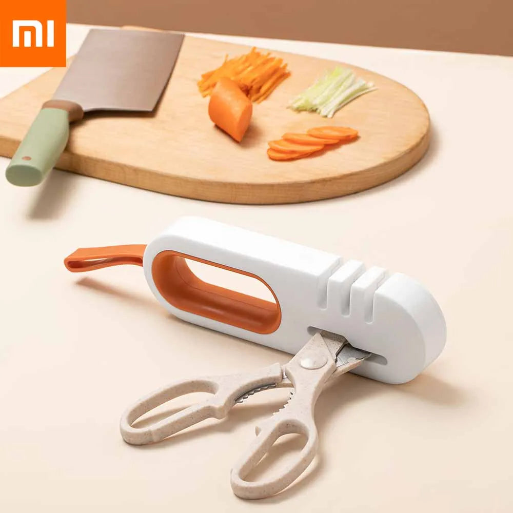 Xiaomi-afilador de cuchillos profesional Multi 4 en 1, tijeras de cocina, piedra de afilar, amoladora, máquina perforadora, nuevo