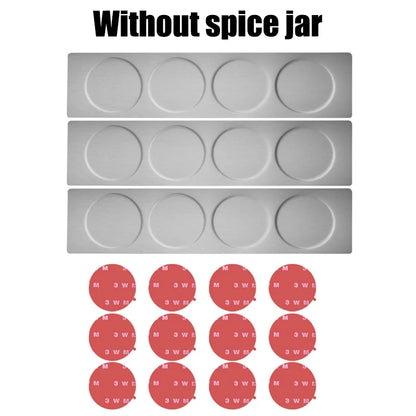 Tarros magnéticos para especias con soporte de pared, latas de acero inoxidable para especias, recipientes para condimentos con etiqueta para especias y base para almacenamiento de alimentos.