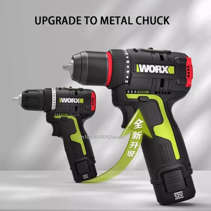 Taladro eléctrico inalámbrico WORX WU130X 12V 40Nm Motor sin escobillas con bolsa o caja de herramientas Paquete de batería universal naranja y verde