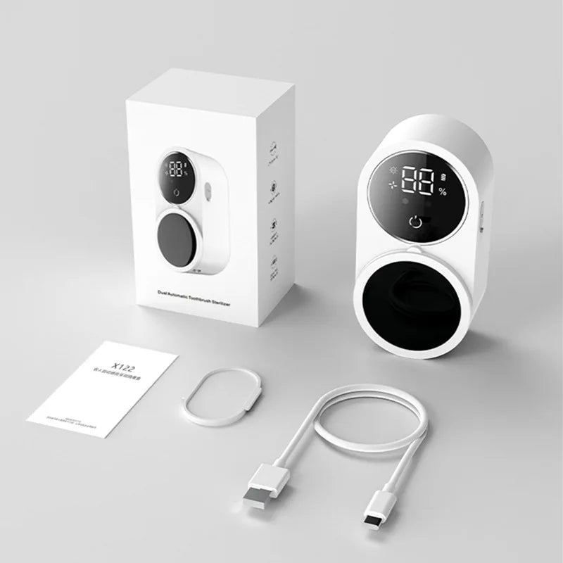 Mini soporte inteligente para desinfectante de cepillo de dientes UV, montado en la pared, Baño