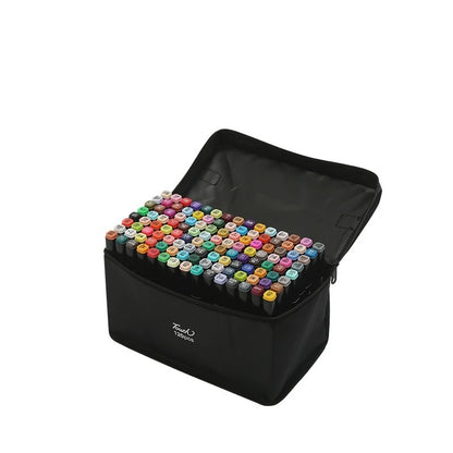 Set de 24-262 marcadores artísticos de doble punta con base oleosa para dibujo, bocetos, graffiti, manga y material escolar de arte.