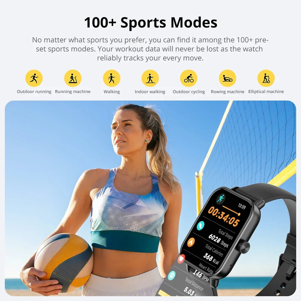 Reloj inteligente COLMI P81 con llamadas de voz, pantalla Ultra de 1,9 pulgadas, monitor de salud las 24 horas, más de 100 modos deportivos, reloj inteligente Bluetooth para hombres y mujeres