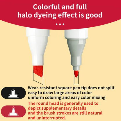 Set de 24 a 168 marcadores artísticos de doble punta con base oleosa para dibujo, bocetos, graffiti, manga y otros materiales escolares de arte.