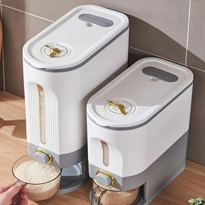 1 dispensador de granos de arroz sellado de gran capacidad: contenedor de almacenamiento de granos a prueba de humedad, adecuado para orden de cocina