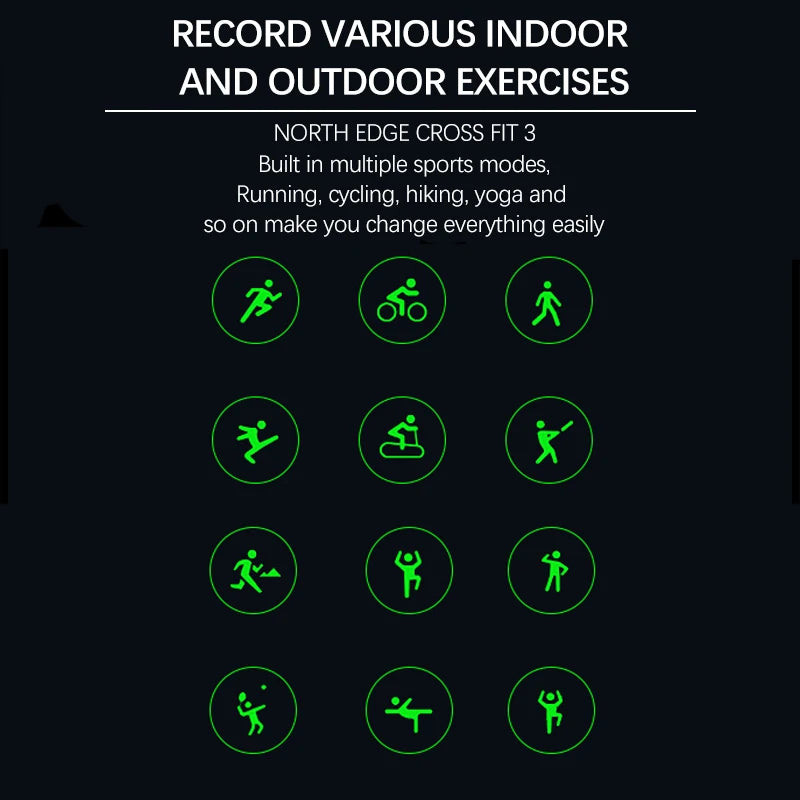 NORTH EDGE 2023 Nuevos relojes GPS para hombres Reloj deportivo inteligente Pantalla AMOLED HD 50M ATM Altímetro Barómetro Brújula Reloj inteligente para hombres