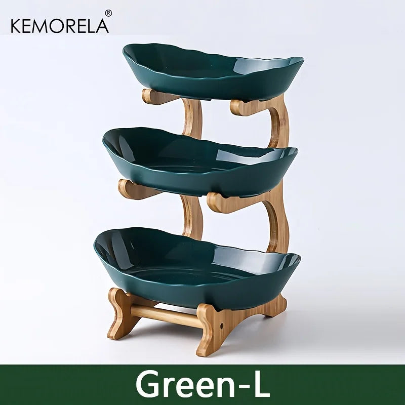 Plato de fruta de 2/3 capas para el hogar, recipiente de plástico para aperitivos, creativo y moderno, cesta de frutas secas, soporte para pastel y ensalada