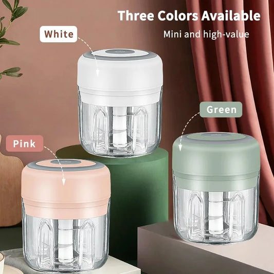 Picadora eléctrica de alimentos para cocina, Mini trituradora de ajo, picadora de carne portátil USB, picadora de verduras para Gadgets de cocina