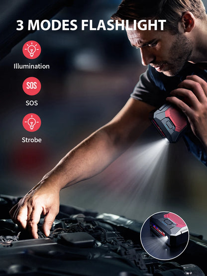 YABER Arrancador de Coches 12000mAh, 1000A Arrancador de Baterias de Coche (para 5.0L de Gasolina o 4.0L de Diesel) de IP68 Impermeable Emergencias