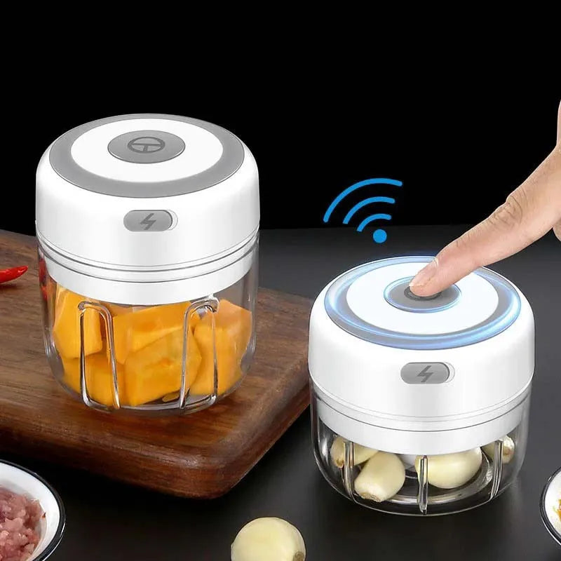Picadora eléctrica de alimentos para cocina, Mini trituradora de ajo, picadora de carne portátil USB, picadora de verduras para Gadgets de cocina