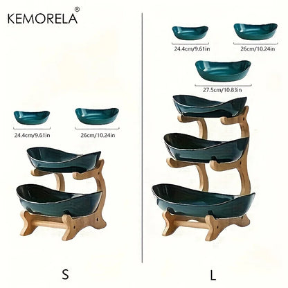 Plato de fruta de 2/3 capas para el hogar, recipiente de plástico para aperitivos, creativo y moderno, cesta de frutas secas, soporte para pastel y ensalada