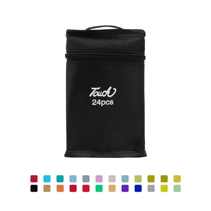 Set de 24 a 168 marcadores artísticos de doble punta con base oleosa para dibujo, bocetos, graffiti, manga y otros materiales escolares de arte.