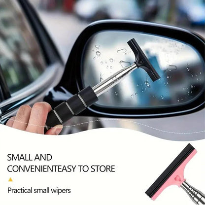 Limpiaparabrisas de acero inoxidable para espejo retrovisor de coche, limpiador extensible para espejo retrovisor de coche, herramientas de limpieza de vidrios para coche, cepillo para limpiar ventanas