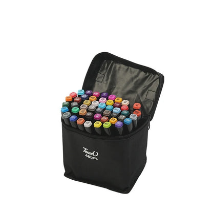 Set de 24-262 marcadores artísticos de doble punta con base oleosa para dibujo, bocetos, graffiti, manga y material escolar de arte.